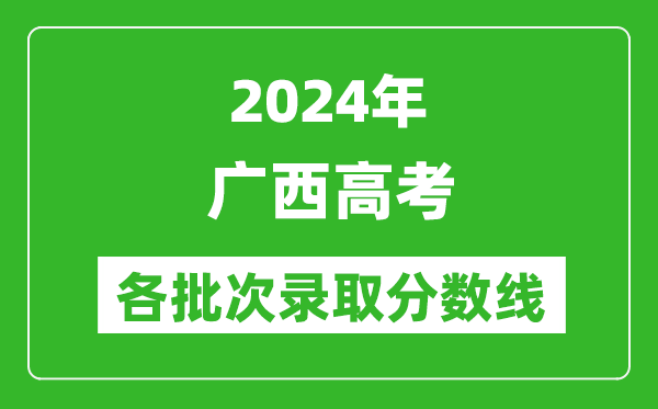 2024广西高考各批次录取分数线一览表（含一本,二本,专科）