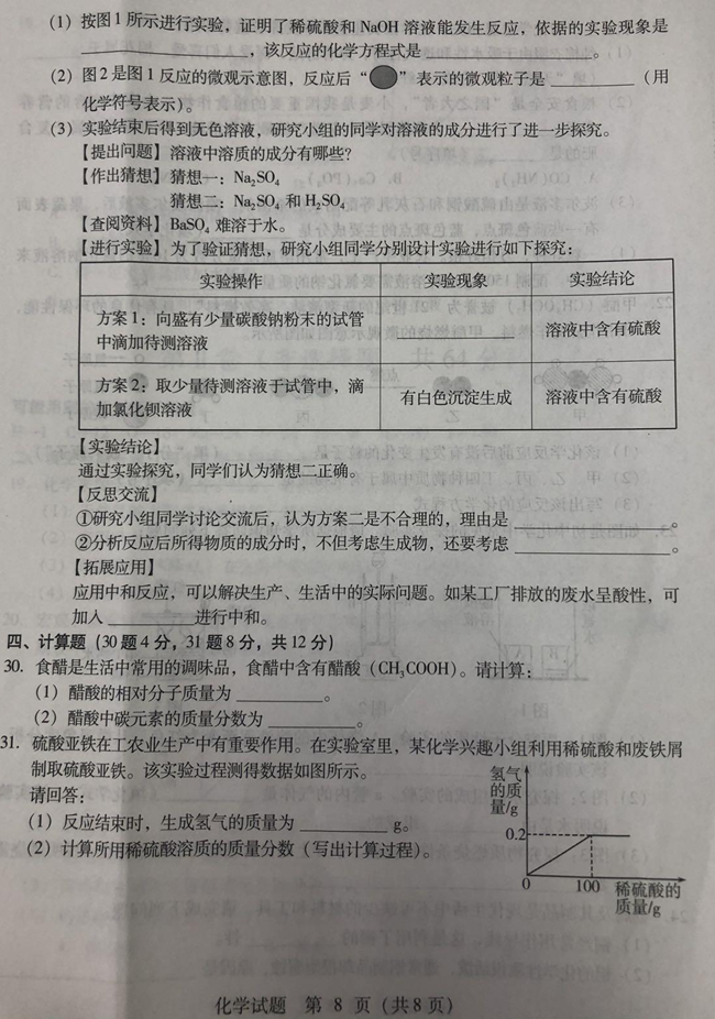 2024年临沂中考化学试卷真题及答案解析