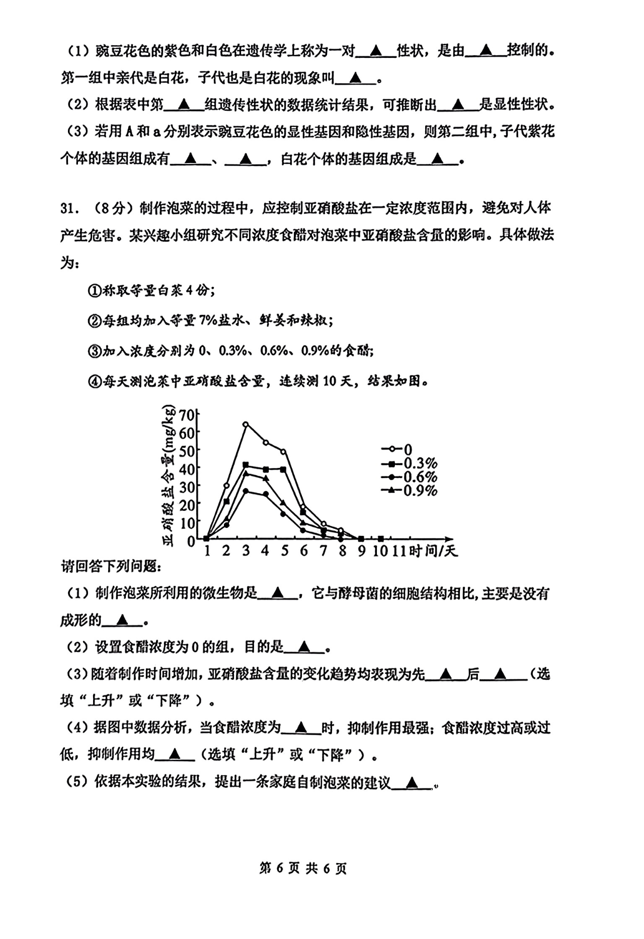 2024年常州中考生物试卷真题及答案解析