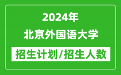 2024年北京外国语大学各省招生计划及各专业招生人数是多少？