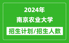 2024年南京农业大学各省招生计划及各专业招生人数是多少？