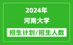 2024年河南大学各省招生计划及各专业招生人数是多少？
