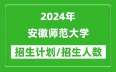 2024年安徽师范大学各省招生计划及各专业招生人数是多少？