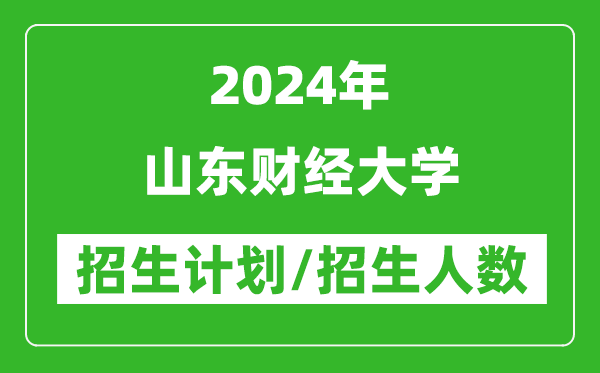 2024年山东财经大学各省招生计划及各专业招生人数是多少