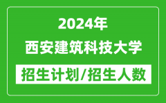 2024年西安建筑科技大学各省招生计划及各专业招生人数是多少？