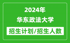 2024年华东政法大学各省招生计划及各专业招生人数是多少？