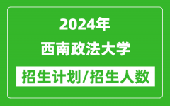 2024年西南政法大学各省招生计划及各专业招生人数是多少？