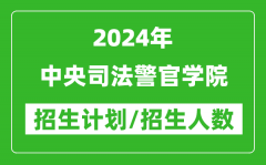 2024年中央司法警官学院各省招生计划及各专业招生人数是多少？