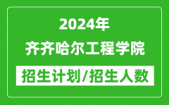 2024年齐齐哈尔工程学院各省招生计划及各专业招生人数是多少？