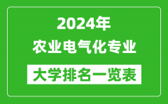 2024年全国农业电气化专业大学排名一览表