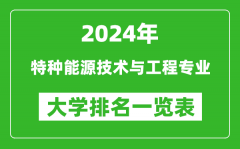 2024年全国特种能源技术与工程专业大学排名一览表