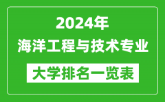 2024年全国海洋工程与技术专业大学排名一览表
