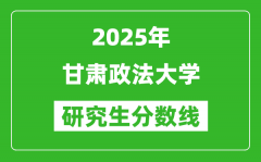 2025年甘肃政法大学研究生分数线一览表（含2024年历年）