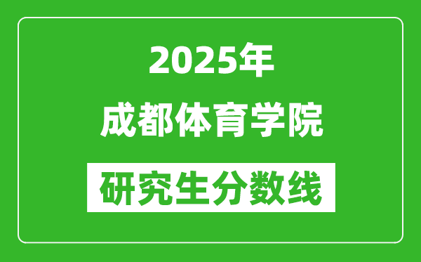 2025年成都体育学院研究生分数线一览表(含2024年历年)
