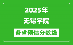 2025年无锡学院各省预估分数线_预计最低多少分能上？