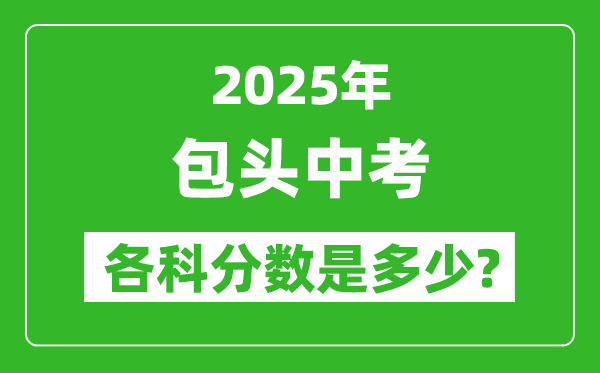 2025包头中考科目及各科分数是多少?