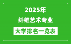 全国纤维艺术专业最好的大学排名一览表（2025最新）