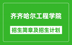 齐齐哈尔工程学院2025年招生简章_各省高考招生计划人数一览表