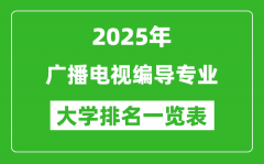 全国广播电视编导专业最好的大学排名一览表（2025最新）