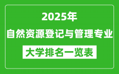 全国自然资源登记与管理专业最好的大学排名一览表（2025最新）