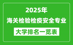 全国海关检验检疫安全专业最好的大学排名一览表（2025最新）