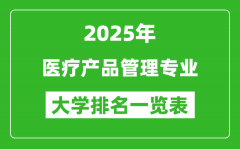 全国医疗产品管理专业最好的大学排名一览表（2025最新）