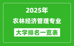 全国农林经济管理专业最好的大学排名一览表（2025最新）