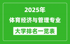 全国体育经济与管理专业最好的大学排名一览表（2025最新）