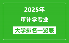 全国审计学专业最好的大学排名一览表（2025最新）