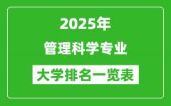 全国管理科学专业最好的大学排名一览表（2025最新）