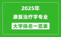 全国康复治疗学专业最好的大学排名一览表（2025最新）