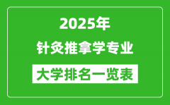 全国针灸推拿学专业最好的大学排名一览表（2025最新）