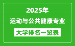 全国运动与公共健康专业最好的大学排名一览表（2025最新）
