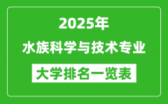 全国水族科学与技术专业最好的大学排名一览表（2025最新）