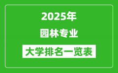 全国园林专业最好的大学排名一览表（2025最新）
