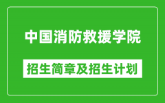 中国消防救援学院2025年招生简章_各省高考招生计划人数一览表