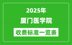 2025厦门医学院学费多少钱一年_各专业收费标准一览表