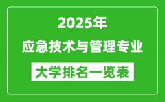 全国应急技术与管理专业最好的大学排名一览表（2025最新）