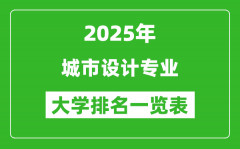 全国城市设计专业最好的大学排名一览表（2025最新）