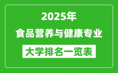 全国食品营养与健康专业最好的大学排名一览表（2025最新）