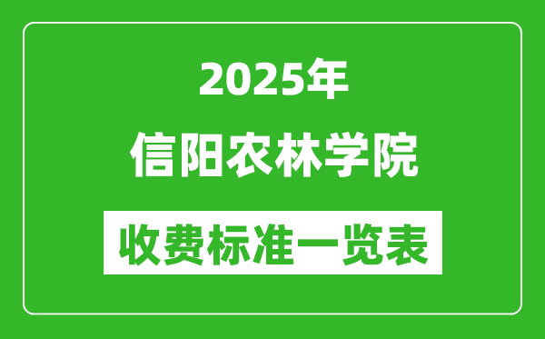 2025信阳农林学院学费多少钱一年,各专业收费标准一览表