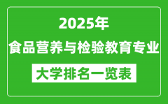 全国食品营养与检验教育专业最好的大学排名一览表（2025最新）