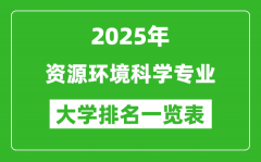 全国资源环境科学专业最好的大学排名一览表（2025最新）