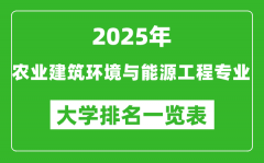 全国农业建筑环境与能源工程专业最好的大学排名一览表（2025最新）