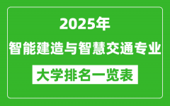 全国智能建造与智慧交通专业最好的大学排名一览表（2025最新）