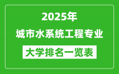 全国城市水系统工程专业最好的大学排名一览表（2025最新）