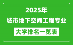 全国城市地下空间工程专业最好的大学排名一览表（2025最新）