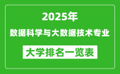 全国数据科学与大数据技术专业最好的大学排名一览表（2025最新）