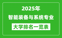 全国智能装备与系统专业最好的大学排名一览表（2025最新）