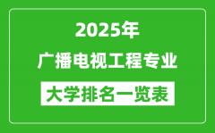 全国广播电视工程专业最好的大学排名一览表（2025最新）
